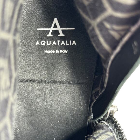 Aquatalia Morena Combat Boot Lug Sole NEW Women 7 Weatherproof Suede Black Italy - Picture 10 of 10